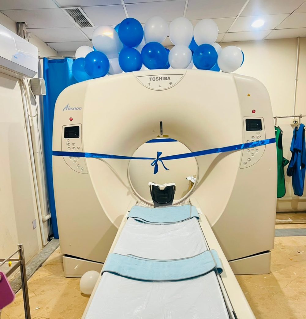 Installed CT scanner ready for service at Peshawar General Hospital
